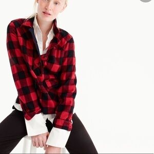 J. Crew red and black Buffalo plaid shirt jacket